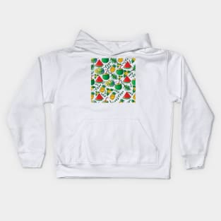 Seamless pattern with pineapple, watermelon and coconut slice. Kids Hoodie